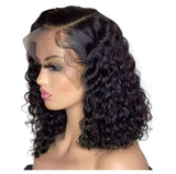 Bob Style Water Wave Lace Wig Naturlal Black #1B