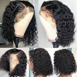 Bob Style Water Wave Lace Wig Naturlal Black #1B