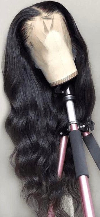 Body Wave Human Hair 4x4 Closure Lace Wig 13x4 Frontal Lace Wig Naturlal Black #1B