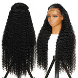 Deep Curly Human Hair  4x4 Closure Lace Wig 13x4 Frontal Lace Wig Naturlal Black #1B