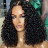 Kinky Curly Human Hair 5x5 Closure Lace Wig 13x4 Frontal Lace Wig Naturlal Black #1B