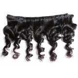 Bundle Deals With Closure Loose Wave Virgin Human Hair Natural Black