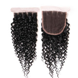 Bundle Deals With Closure Natural Curly Virgin Human Hair Natural Black