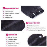 Bundle Deals With Closure Loose Wave Virgin Human Hair Natural Black