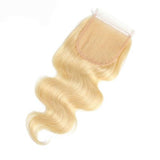 #613 4x4  5x5 Body Wave Closure Human Hair Blonde Closure