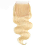 #613 4x4  5x5 Body Wave Closure Human Hair Blonde Closure