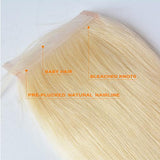 #613 4x4 5x5 Straight Closure Human Hair Blonde Closure