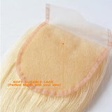 #613 4x4 5x5 Straight Closure Human Hair Blonde Closure