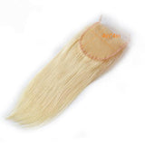 #613 4x4 5x5 Straight Closure Human Hair Blonde Closure